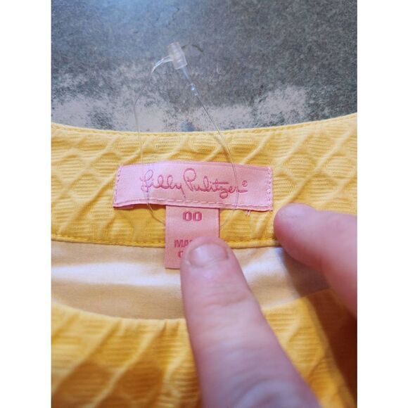 Lilly Pulitzer Jacqueline Shift Dress Sunglow Yellow Size 00 - Picture 3 of 6